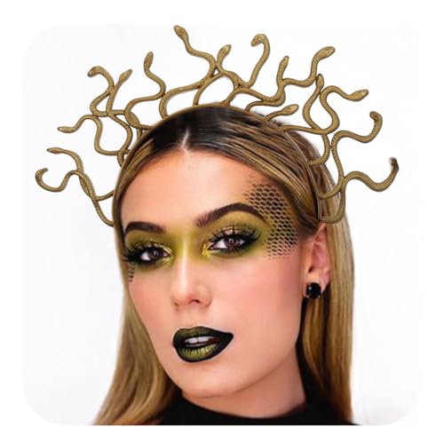 BARTOSI Women\'s Medusa Snake Headband Greek Goddess Headdress Halloween Cosplay Costume Headpiece Carnival Masquerade Accessories for Party Dress up Supplies(Pack of 1)