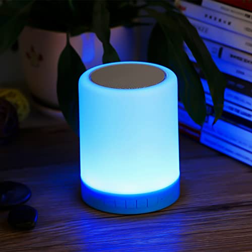 Luminária Caixa De Som Bluetooth Led Rgb Abajur Touch Sem fio Aux Micro SD P2