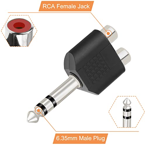 Adaptador divisor 6.35mm a RCA, 10 unidades miniatura 2
