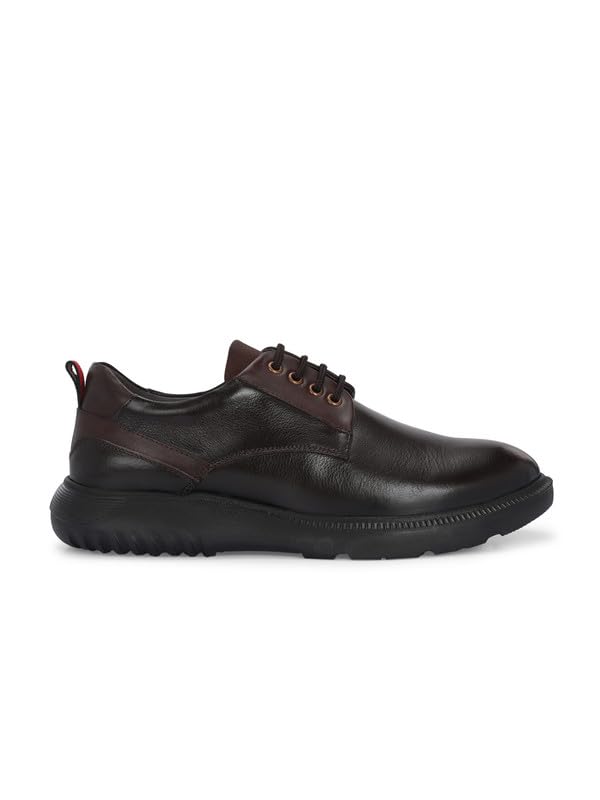 Image of HITZ Men's Brown Leather Casual Lace Up Shoes