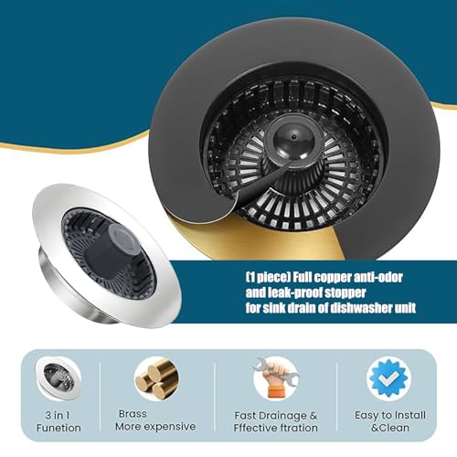 Colador para lavabo de cocina y tapón antiobstrucción miniatura 4