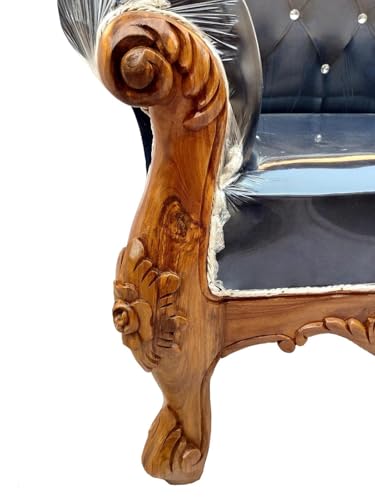 Image of Victorian Style Chaise Lounge, Tufted Cream Upholstery, Mahogany Wood Frame, Classic Living Room Furniture (diwan 2)