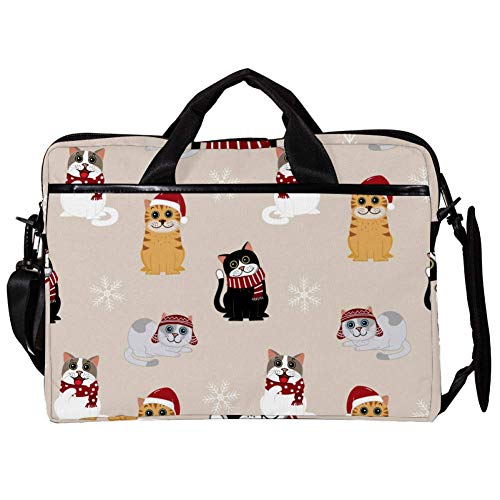 Sacoche à bandoulière pour ordinateur portable 14-15.4 pouces motif chats