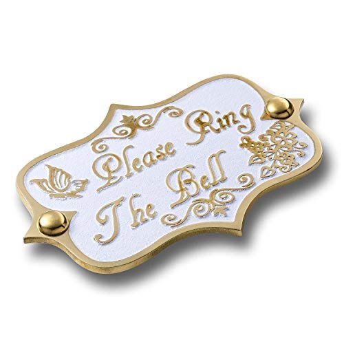 Please Ring The Bell Brass Door Sign. Vintage Shabby Chic Style Home Décor Wall Plaque Handmade By The Metal Foundry UK.