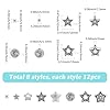 SUNNYCLUE 1 Box 96Pcs 8 Styles Silver Star Beads Metal Stars Beads Antique Tibetan Alloy Celestial Small Planet Loose Spacers for Jewelry Making Supplies Craftings DIY Necklaces Bracelets Adult #1