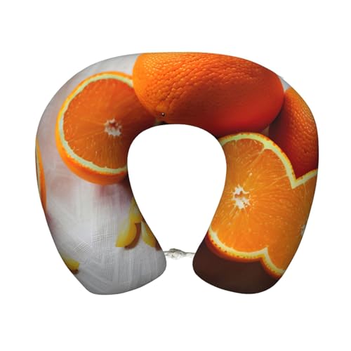 BDDFN Almohada cervical con estampado de frutas naranjas frescas Wonder Plus, regalo de viaje, comodidad para tus viajes, películas y trabajo