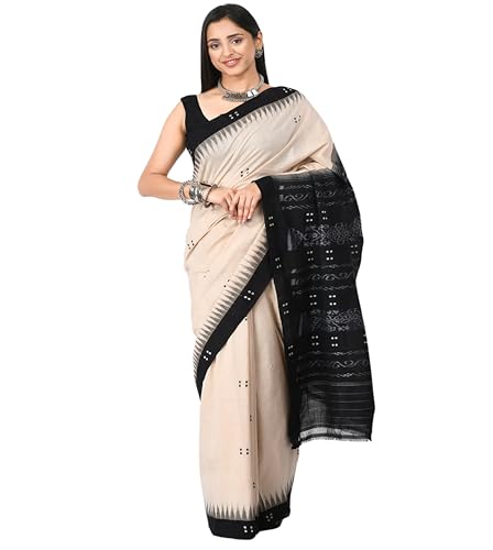 Image of Nuapatna Cotton Saree of Odisha Ikkat Orissa Traditional Handloom Sari | Bomkai | Pata | Nuapatana | sambalpuri saree | khandua patta sare | without Blouse S6