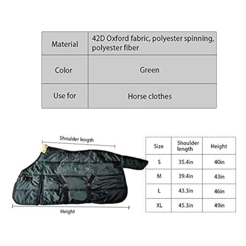 Image of La La Pet Waterproof Warm-Keep Horse Turnout Blanket Adjustable and Breathable Clothes for Horse Mini Pony Ripstop Medium Weight 220g Poly Fill for Winter Navy 40Inches