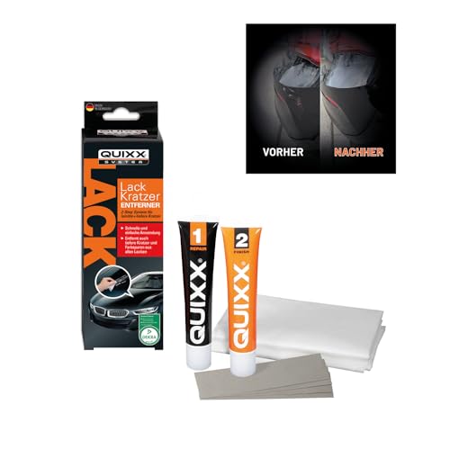 QUIXX Scratch Remover | Lack Kratzer-Entferner Set | beseitigt kleinere Schrammen, Kratzer und Farbspuren aus Glanz- und Metallic-Lacken | überlegene Wirkung dank PD-Technology