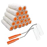 【Versátil】- este juego de rodillos de pintura es ideal para emulsiones y plásticos líquidos, así como para recubrimientos a base de agua y aceite. También es adecuado para superficies irregulares, pero también para gabinetes de cocina, puertas de metal, artesanías y pintura de áreas pequeñas. También es ideal para techos y techos altos.