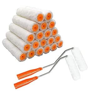 Mini Roller Brush Set, Biluer 30PCS Verfroller Kit 10CM Mini Foam Roller Roller Mouwen en 2PCS Verfroller Handvat voor thuis Muur Plafonddecoratie Renovaties en reparatie