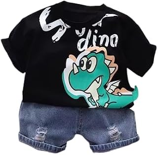 SHREE SHYAM TEXTILE Cotton Kids Dress, Printed Half Sleeves T-Shirt with Denim Shorts Set Price In India
