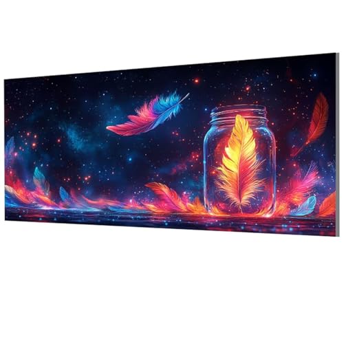 Feather Paint by Numbers for Adults Starry Sky Paint by Numbers Canvas kits, DIY Hand Oil Painting Adult Crafts Kits with Brushes and Acrylic for Home Wall Decor, Gifts for Women 8x16 in (Model-1106)