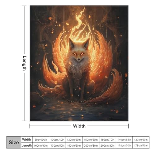Couverture Nine Tailed Renard en flanelle douce de qualité premium
