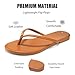 MOAILAOZI Flip Flops Sandals for Women, Summer Fashion Leather Slippers, Lightweight Comfortable Beach Sandals Slip On Flat Dressy zjc-5 Coffee Size 10