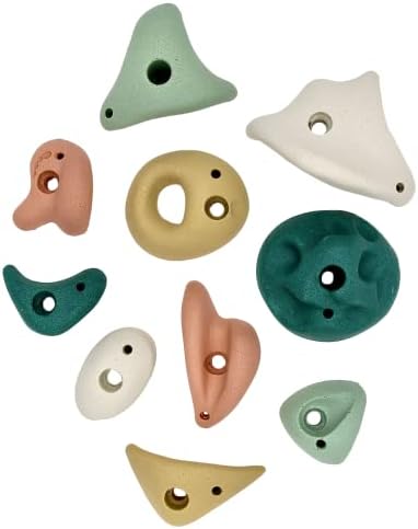 Everett & Avery Co. Premium Rock Climbing Holds - Rock Climbing Wall for Kids Inside - Rock Wall Climbing Holds Kids - Indoor Rock Climbing Wall for Kids (Earth Tones)