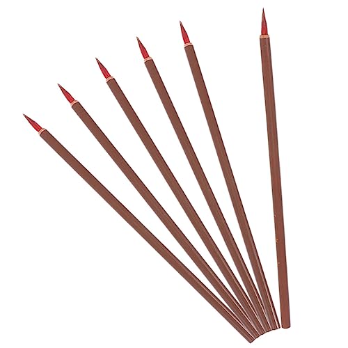 Homoyoyo 2sets Professional Calligraphy Brush Set Multi-functional Chinese Brush Calligraphy Red Hair for Artists Students Portable Writing 6pcs*2