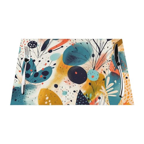 Set de table tissé anti-tache lavable pour protéger la table de cuisine - 7