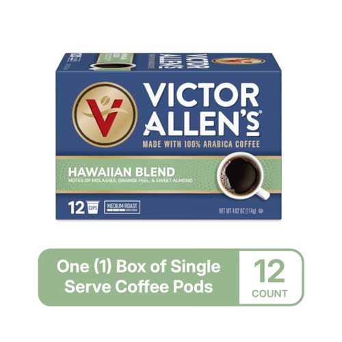 Victor Allen's Coffee Hawaiian Blend, 12 Count, Medium Roast, Single Serve Coffee Pods for Keurig K-Cup Brewers