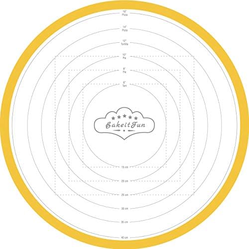 Baking Mat, Round, Large Size, 17 3/4, Yellow