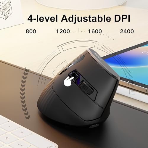 Souris ergonomique sans fil verticale contre les douleurs de canal carpien
