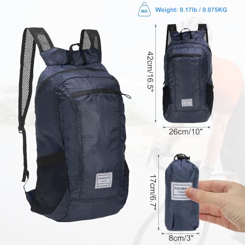 Mochila deportiva plegable 15-20L azul marino miniatura 2