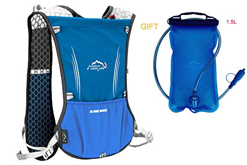 Outdoor Locali Lion Running con Sistema di idratazione idratazione Zaino 5L per Marathon Jogging Biking Cycling, Uomo, Blue, 40x26cm/15.76x10.24