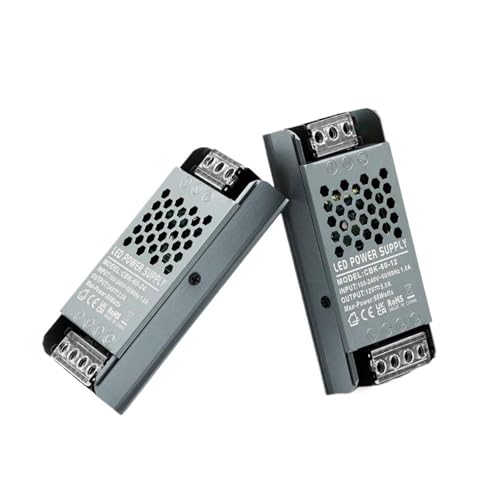 SVZMKFTBW DC 12V 24V LED Power Supply AC/DC 60W AC100V-240V LED Transformer Driver Silently Used for LED Light Strip Lighting Tools(DC 24V)