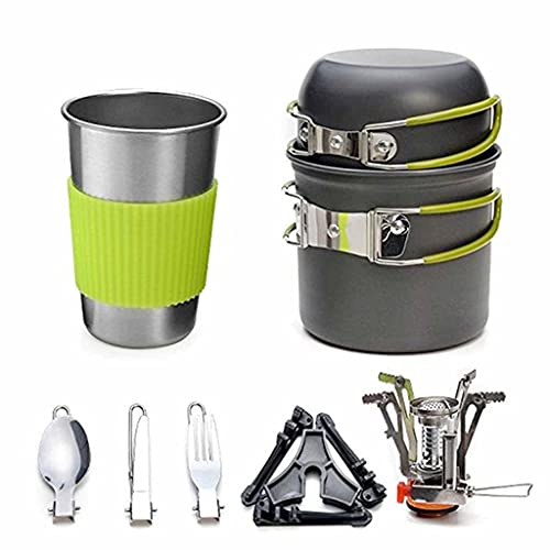 Mini réchaud de camping et popote alu compacte à poignée pliante - 2