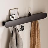 Yorbay Appendiabiti da parete semplice e moderno, in metallo, con 6 ganci nascosti e ripia...