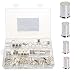 Terrans 150pcs 4Types(AWG 4,2,1,2/0) Wire Silver Plated Copper Crimp Connector Non Insulated Cable Housing Ferrule Pin Cord End Terminal Assortment Kit