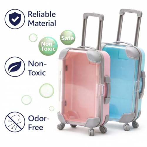 KIJUK Mini Koffer Geschenkbox, 2 Stücke Wiederverwendbare Reisegutschein Verpackung mit Rollen & Griff - Für Geldgeschenke, Urlaubsüberraschung zu Geburtstag, Hochzeit, Abschluss