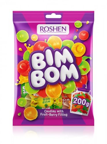 200 G BOMBONES DROPS RELLENO BIM BOM TUTTI FRUTTI ROSHEN - CAJA DE 11 UNIDADES