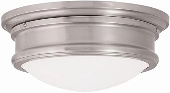 Livex Lighting 73442-91 Transitional Ceiling Mount from Astor Collection in Pwt, Nckl, B/S, Slvr. Finish, Brushed Nickel