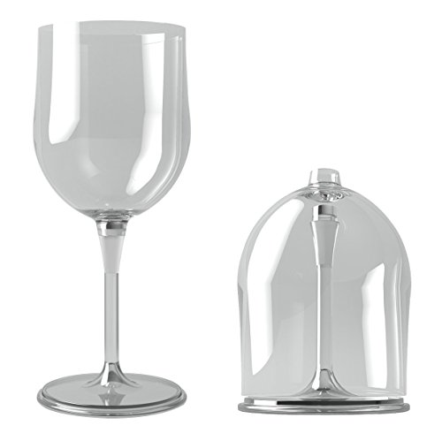 Elegant Portable Collapsible Wine Glass | Unbreakable, Shatterproof Clear Plastic Wine Glass | BPA FREE, Dishwasher Safe, Detachable Stem Wine Cup | Perfect for Camping, Outdoor, and Travel