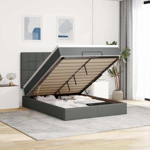 Generico Estructura de cama Puf con colchón de 140 x 190 cm, de tela, camas y bastidores para camas 3313155
