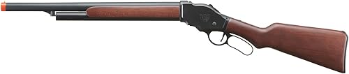 Golden Ball & Eagle 1887 - Escopeta de metal completa Airsoft de acción de palanca larga (negro) - Expulsión de carcasa realista, madera real, 300