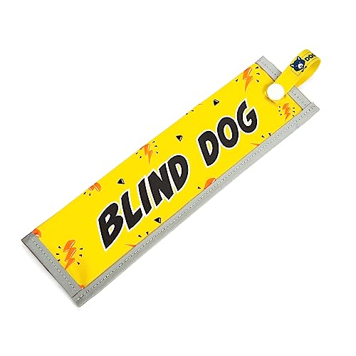 dogkit BLIND DOG - Funda de concienciación espacial para perros ciegos, reflectante, impermeable, de doble cara para la correa del perro (amarillo y naranja)