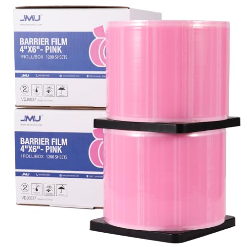 JMU Pink Barrier Film, 2 Rolls Dental Tattoo Barrier Tape 4" x 6"