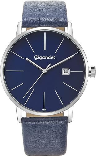Montre Gigandet Hommes Quartz Japonais : le cadeau idéal avec son élégant bracelet en cuir