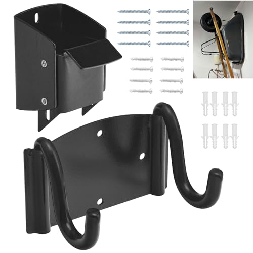 Wheelbarrow Bracket - 90lb Load Capacity with Top Lift Latch, Suitable for Most Single Wheel Trolleys, Maximizes Space Utilization