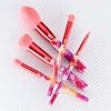 MODA Tie Dye, 5pc Full Face Makeup Brush Set, Includes - Blush, Complexion, Shadow, Crease, Liner Brushes, Calming Coral