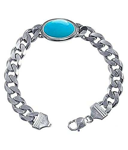 Bhumi Creation Turquoise Stone Firoza Sterling Silver Bracelet for Men - Review, Price and Buying Guide