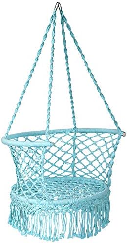 Giantex Hanging Hammock Chair, Macrame Hanging Chair 350 Pounds Capacity, Cotton Rope Handwoven Tassels Porch Swing Chair for Bedroom, Living Room, Yard, Garden, Balcony, Indoor/Outdoor (Green)