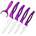 Jeslon Ceramic Knives Set,4 Peice Kitchen Chef's Knife,Super Sharp & does not rust, Light Weight with Ergonomic Handle(Purple)