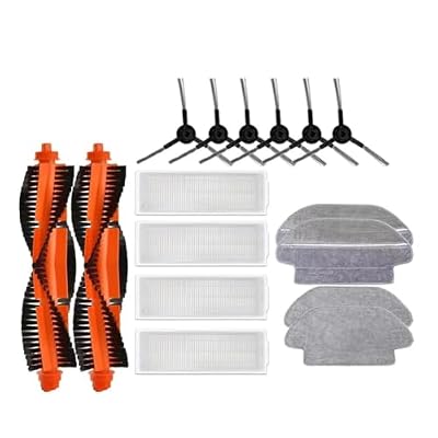 VEWHVBYDK Main Side Brush Hepa Filter Mop,Compatible with Mijia Pro STYTJ02YM 2S / 3C / Conga 3490 Viomi V2 PRO V3 SE Robot Vacuum Part(16PCS)
