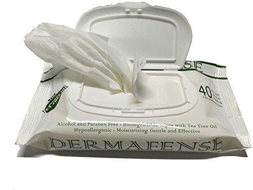 Dermafense Tea Tree Oil Workout Wipes - Ideal for Contact Sports, Camping, Hiking, Martial Arts, Yoga, Pilates and Wrestling