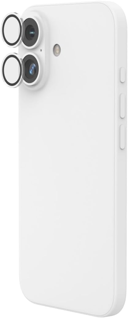 Hama Mobile Phone Camera Protection for iPhone 16/16 Plus (2 Single Lenses, iPhone Lens Protection, Shockproof, 9H, Protective Film Case-Friendly, Mobile Phone Camera Cover, Scratch-Resistant,