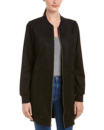 BCBGeneration Women's Long Bomber, Black, Small