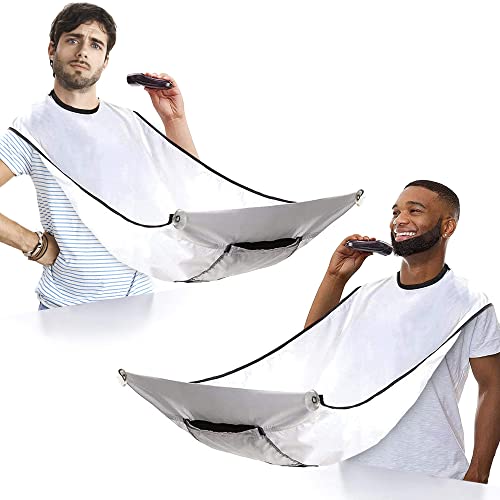 MASHELE Beard Bib Beard Apron - Beard Hair Catcher for Men Shaving & Trimming, Waterproof, Best Gifts for Men (2 PCS Beard Bib Apron)